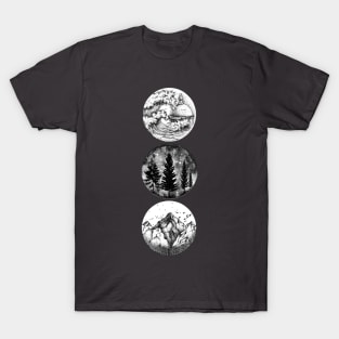 Waves+Trees+Mountains T-Shirt
